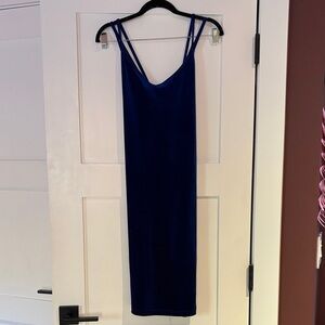 Elegant Blue Sleeveless Dress